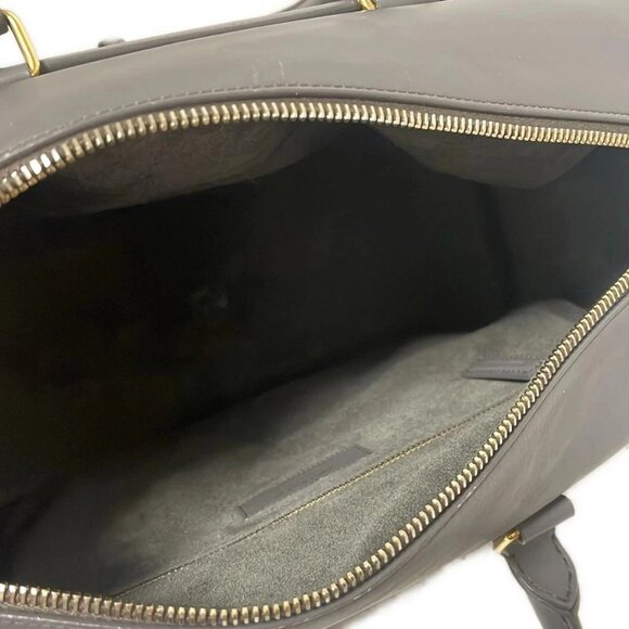 Auth SAINT LAURENT PARIS Duffle 6 322049 Dark Gray Leather - Handbag - Picture 7 of 9